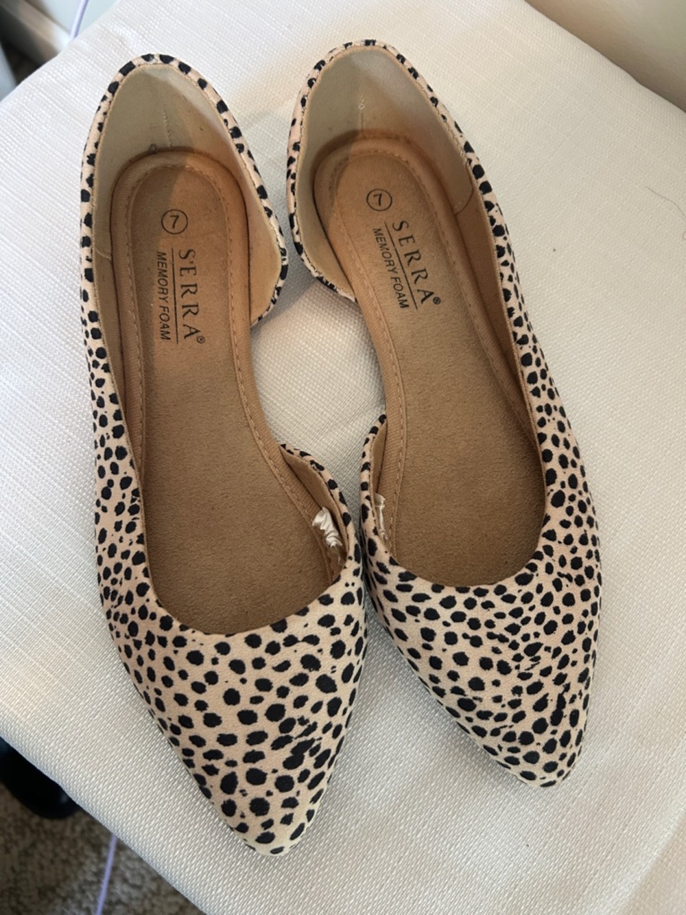 Serra Beige and Black Dalmation-Spot Pointed Flats - Picture 2 of 4